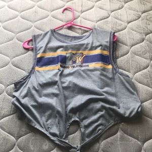 mtv logo twist tie shirt
